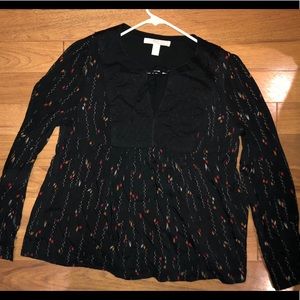 Forever 21 black blouse with cherries